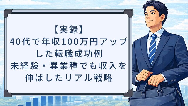 【実録】40代で年収100万円アップした転職成功例！未経験・異業種でも収入を伸ばしたリアル戦略