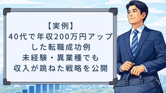 【実例】40代で年収200万円アップした転職成功例！未経験・異業種でも収入が跳ねた戦略を公開