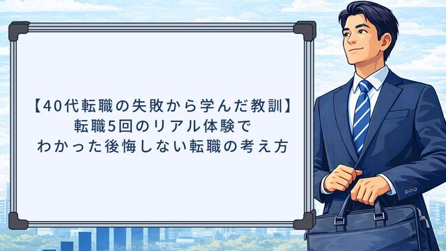 【40代転職の失敗から学んだ教訓】転職5回のリアル体験でわかった後悔しない転職の考え方