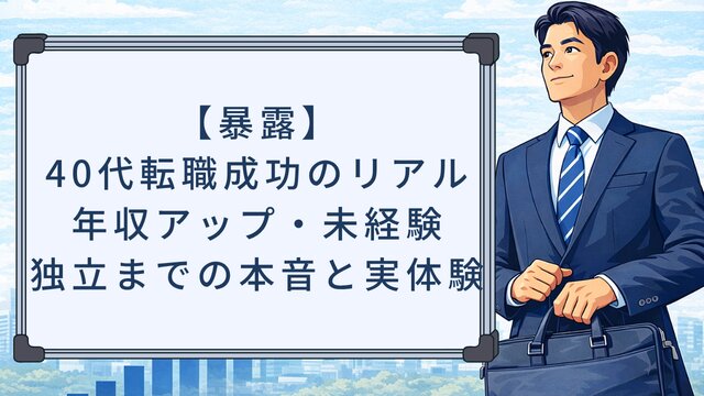 【暴露】40代転職成功のリアル！年収アップ・未経験・独立までの本音と実体験